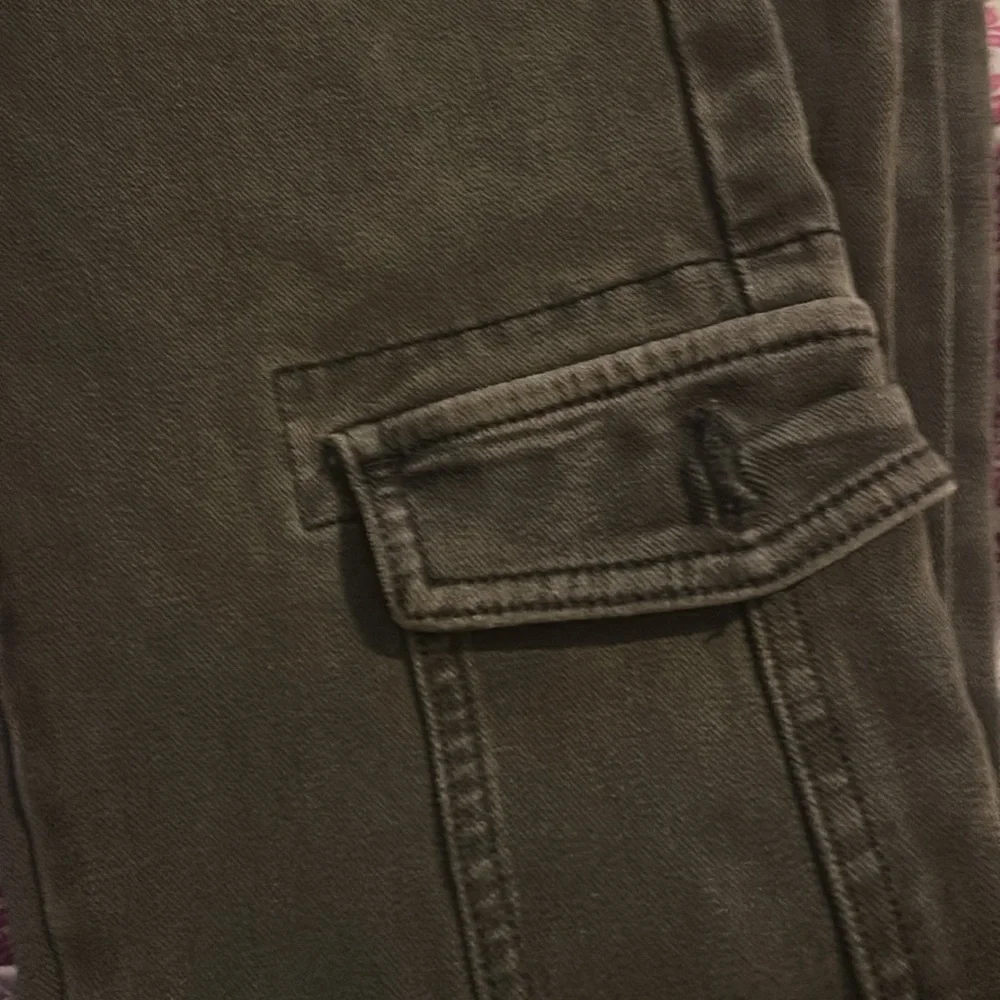 Free People Women's Green High Rise Utility Ankle Cargo Jeans Pants Size